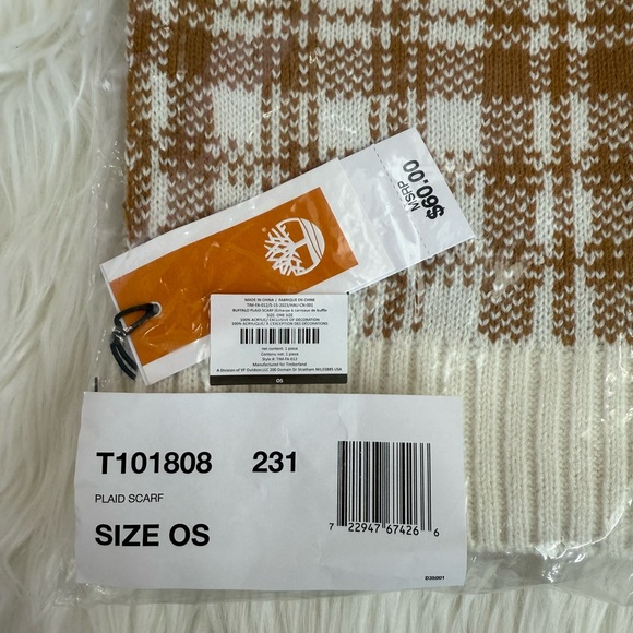 Timberland Brown and White Plaid Scarf - Picture 2 of 4